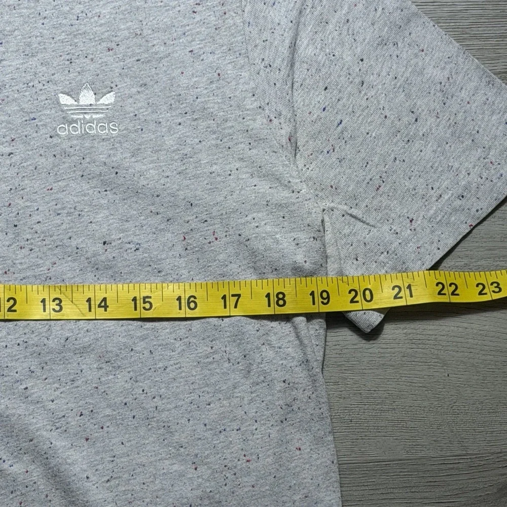 Adidas Originals Trefoil Shirt Medium Gray Speckled Paint Logo Tee